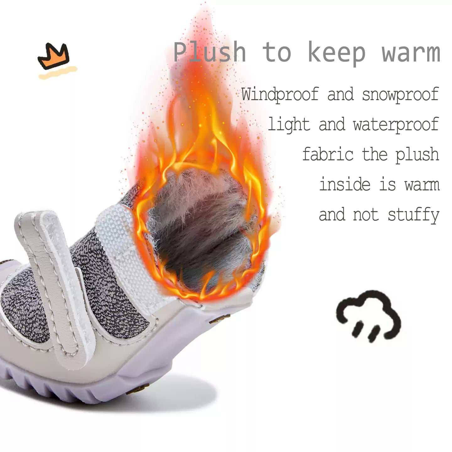 Cold-proof fur all-in-one cotton shoes